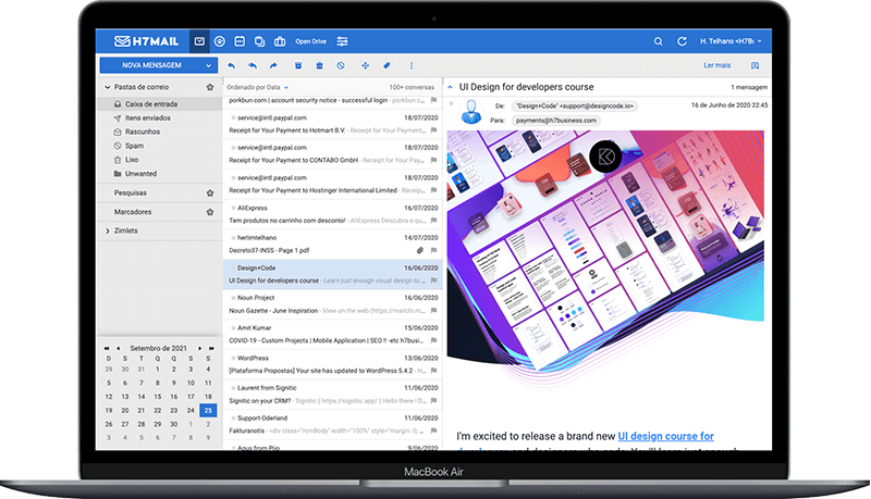 Plataforma H7Mail para email corporativo seguro